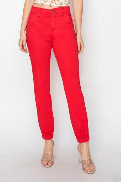 Effortless Elegance Comfy Layering Trends RISEN Full Size High Waisted Jogger Jeans
