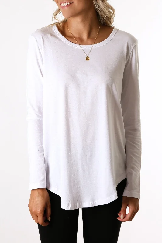 Versatile Outfits Comfy Fashion Options Megan Long Sleeve Top White