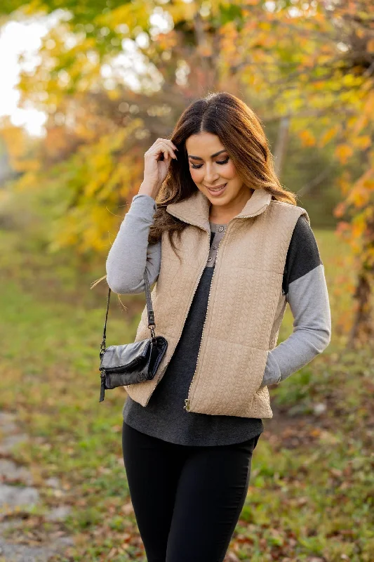 Smart Casuals Cozy Layering Pieces Braided Puffer Vest