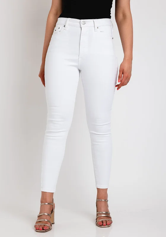 Simple Style Relaxed Soft Fashion Tommy Jeans Womens Sylvia Skinny Jeans, White