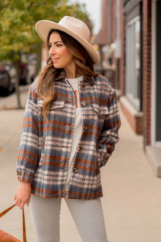 Sporty Comfort Cozy Layering Pieces Hayride Ready Plaid Shacket