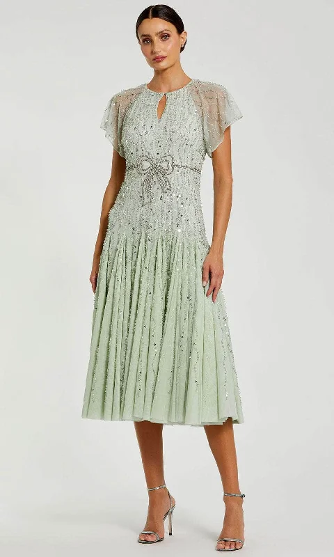 Breezy Comfort Stylish Relaxed Clothing Mac Duggal 94128 - Embellished Tea-Length Dress
