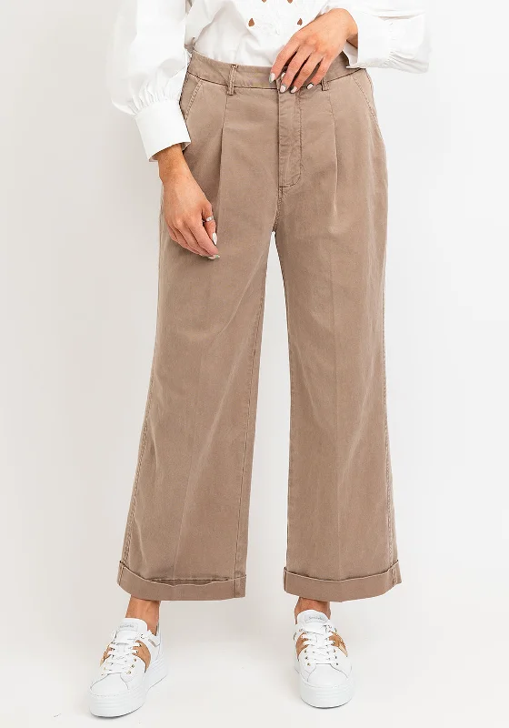Urban Chic Comfortable Fashionwear Guess Womens Wide Leg Cropped Jeans, Brown