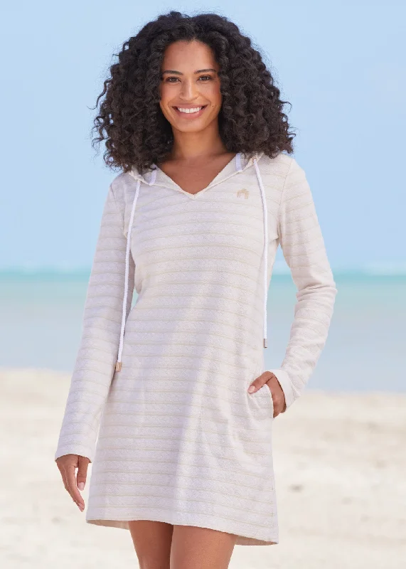 Easy Fashion Affordable Soft Layers Cream Hoodie Dress