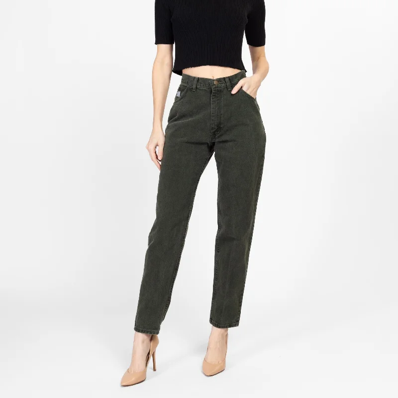 Urban Chic Comfortable Everyday Pieces Small 90s Wrangler Army Green High Waisted Jeans 26"