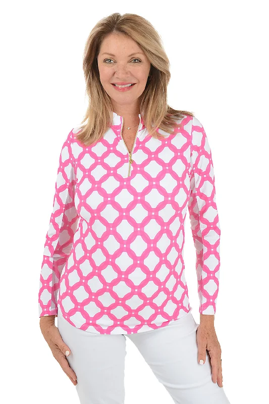 Soft Clothing Soft Street Fashion Pink Circle Geo UPF50+ Sun Shirt