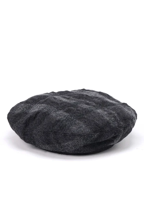 Stylish Jackets Soft Daywear Fits FULLING FINISHED SHADOW CHECK BERET