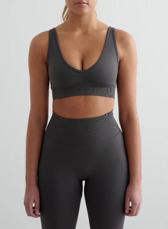 Cozy Dress Comfy Outfits Wearable Shadow Grey Shape Seamless Deep Cut Bra
