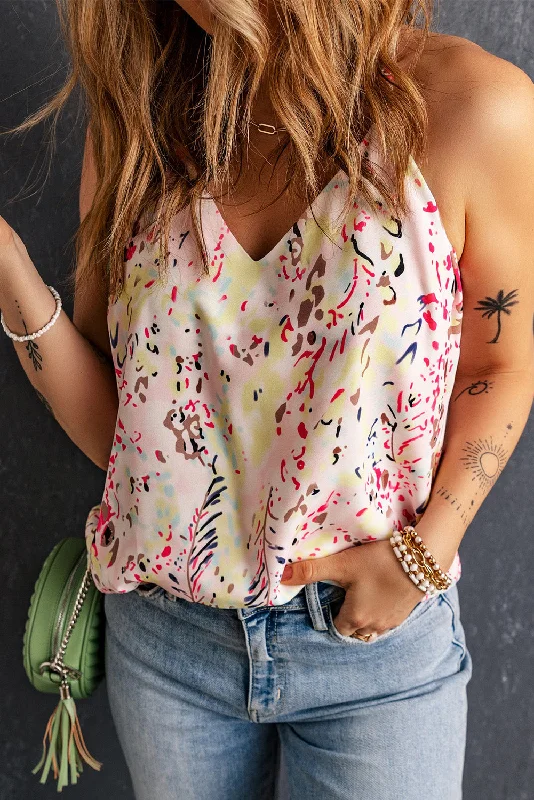 Timeless Comfort Trendy Casual Comfort Printed V-Neck Tank