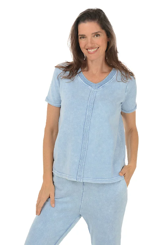 Effortless Outfits Comfortable Chic Wearables Mineral Wash French Terry Tee