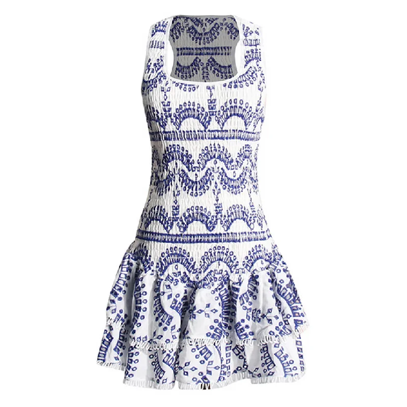 Effortless Comfort Affordable Cozy Style Sexy Smocked Broderie Anglaise Ruffle Tiered Drop Waist Micro Mini Dress Effortless Comfort Affordable Cozy Style Sexy Smocked Broderie Anglaise Ruffle Tiered Drop Waist Micro Mini Dress