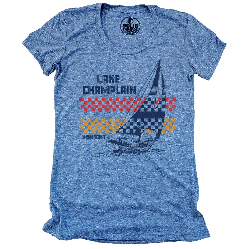 Timeless Style Cozy Chic Looks Women's Lake Champlain VT Sailboat T-shirt