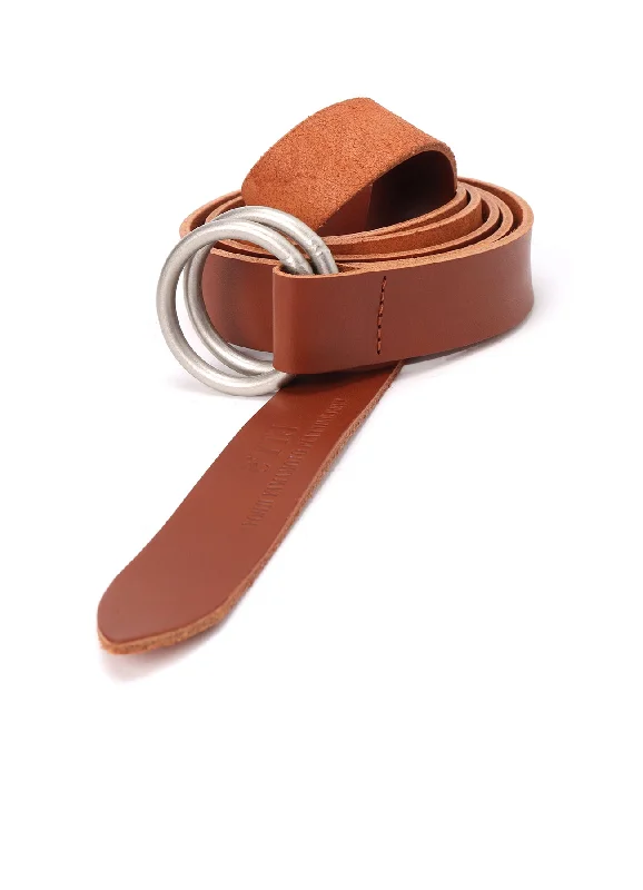 Soft Feel Stylish Relaxed Pieces COW LEATHER25MM LONG RING BELT