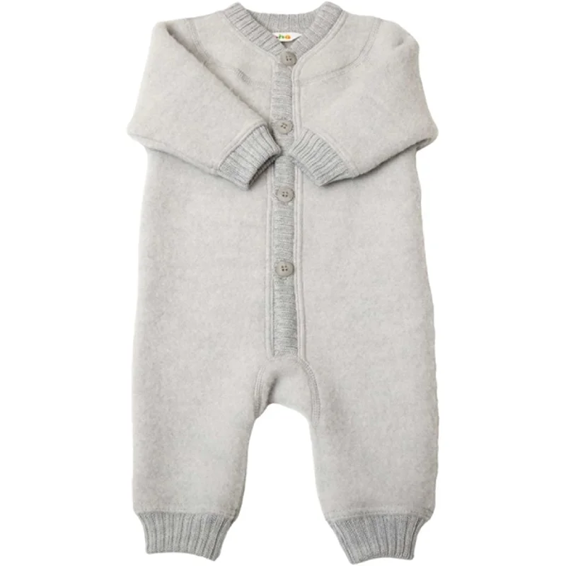 Relaxed Chic Trendy Cozy Wearables Joha Wool Silver Melange Overalls