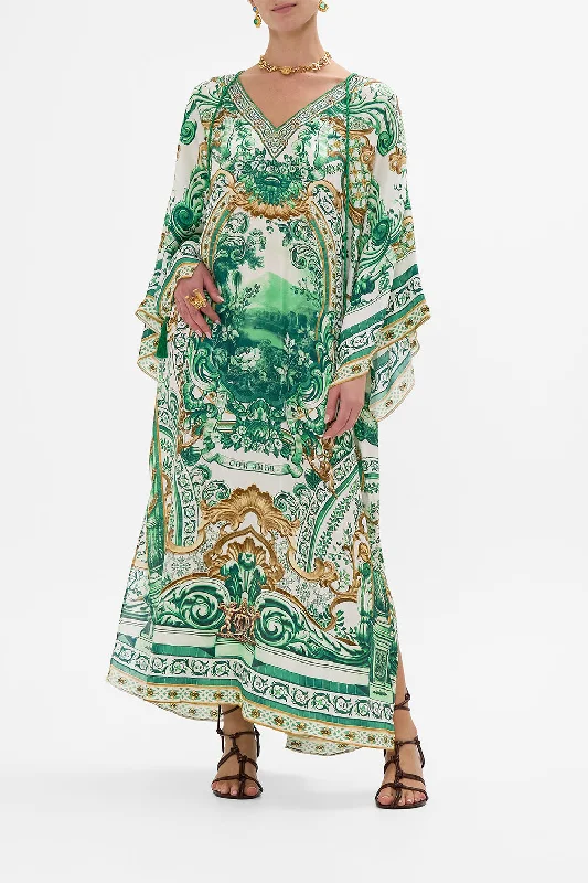Cozy Chic Wear Trendy Street Comfort Wear V NECK KAFTAN WITH TIES CORRIDOR OF CALM