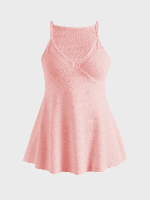Casual Fit Streetwear Comfort Pieces Midsize Ruffle Girl  Plunge-V Camisole