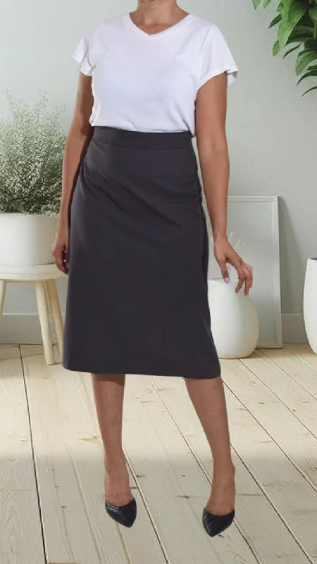 Comfy Pants Relaxed Chic Pieces Ladies Midi Charcoal Skirt (Copy)