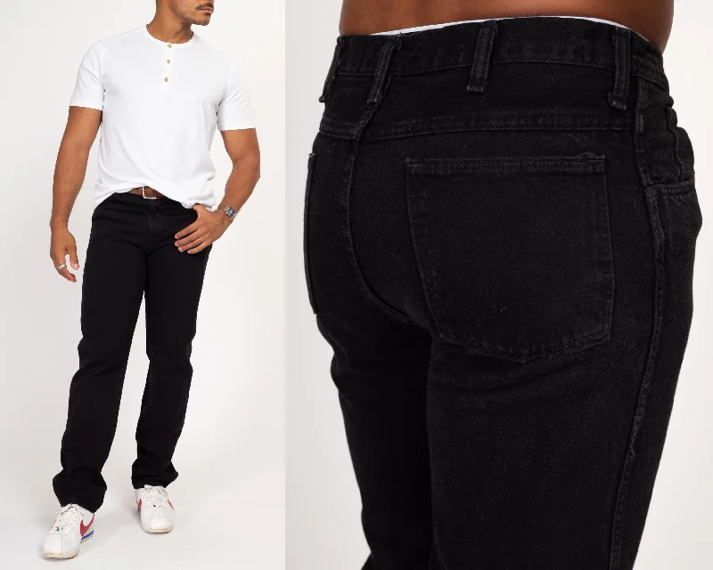 Fashion Comfort Cozy Smart Wear 34x34 90s Black Straight Leg Jeans