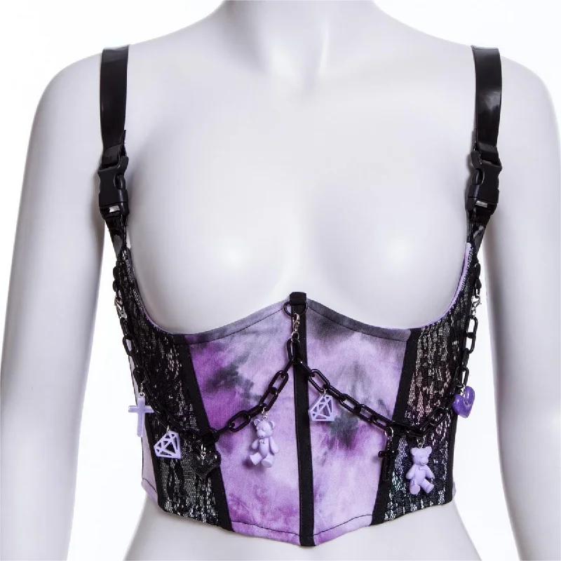 Comfort Fit Practical Chic Pieces Women's Grunge Lace Splice Tie-dyed Vest