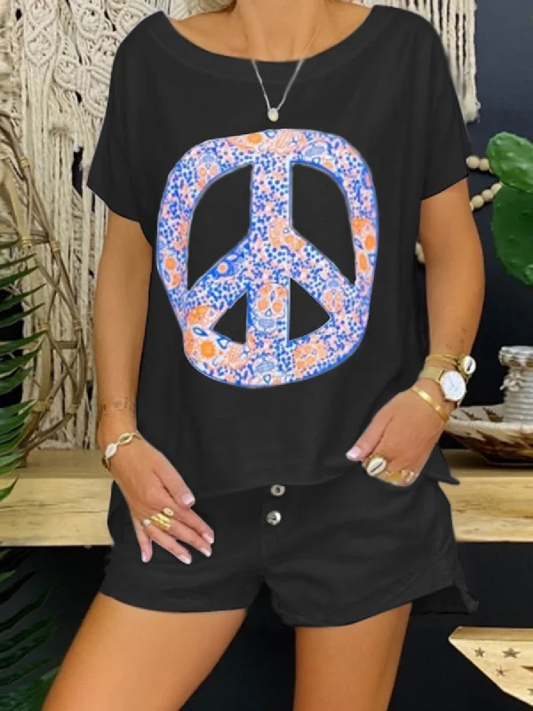 Cozy Chic Wear Trendy Warm Pieces Casual Loose Pattern Printing Two-piece Set