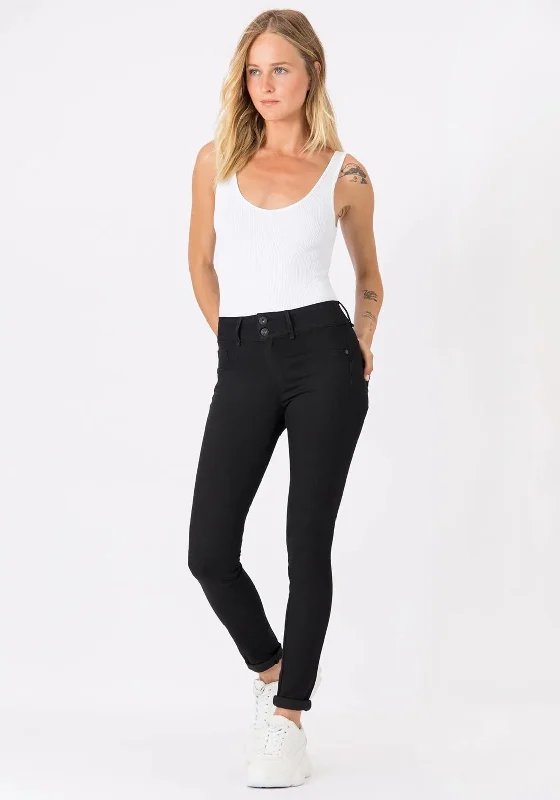 Comfy Dress Cozy Chic Styles Tiffosi Womens One Size Double Up Skinny Jeans, Black