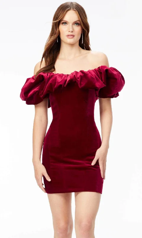 Easygoing Style Effortless Street Chic Ashley Lauren 4528 - Off Shoulder Ruffle Cocktail Dress
