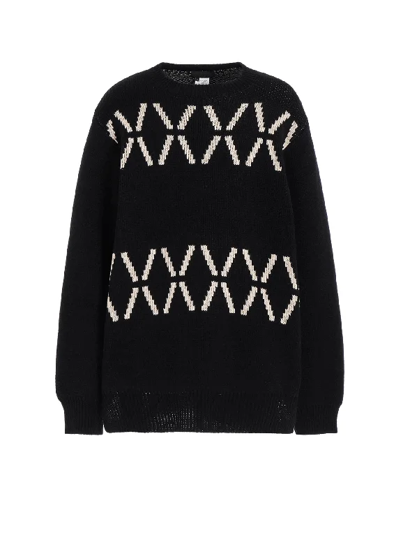 Cozy Chic Stylish Layered Wear BULKY WOOL BIRDS EYE REVERSIBLE PULLOVER