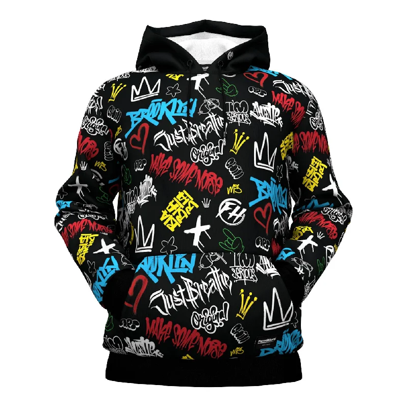 Breathable Style Relaxed Comfort Pieces Graffiti Pattern Hoodie