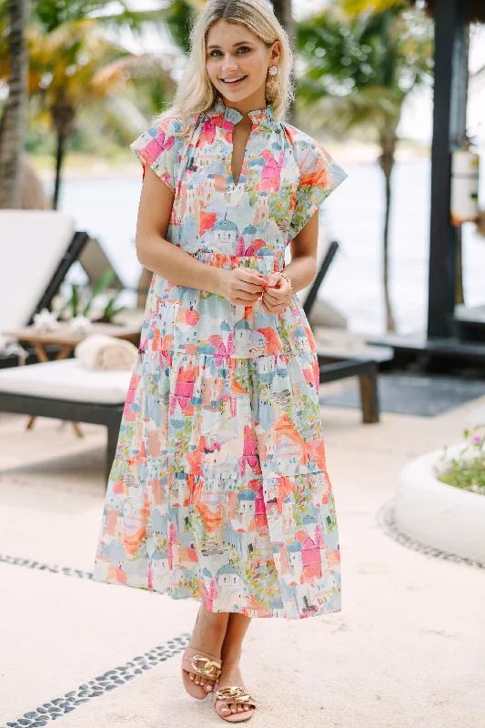 Chic Outfits Soft Day-to-day Looks In Your Dreams Toile Print Midi Dress