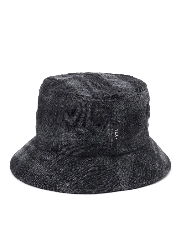 Casual Comfort Warm Comfortable Fits FULLING FINISHED SHADOW CHECK BUCKET HAT