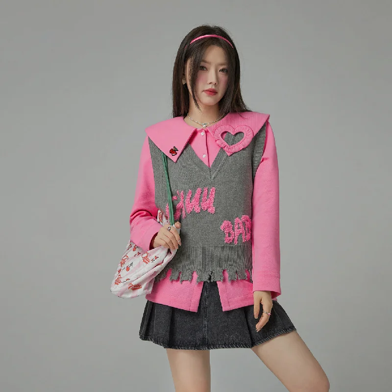 Soft Wear Trendy Cozy Wearables My Heart Is Pounding Knit Vest