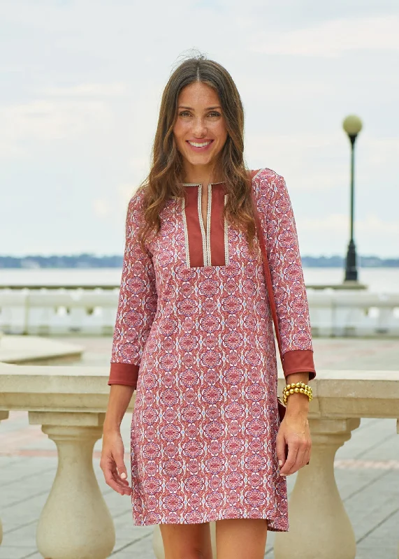 Stylish Ease Relaxed Layered Looks Camden Geo Embroidered Tunic Dress