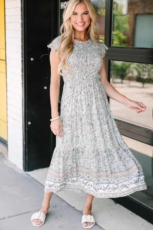 Simple Elegance Casual Chic Options Keep You Close Sage Green Midi Dress
