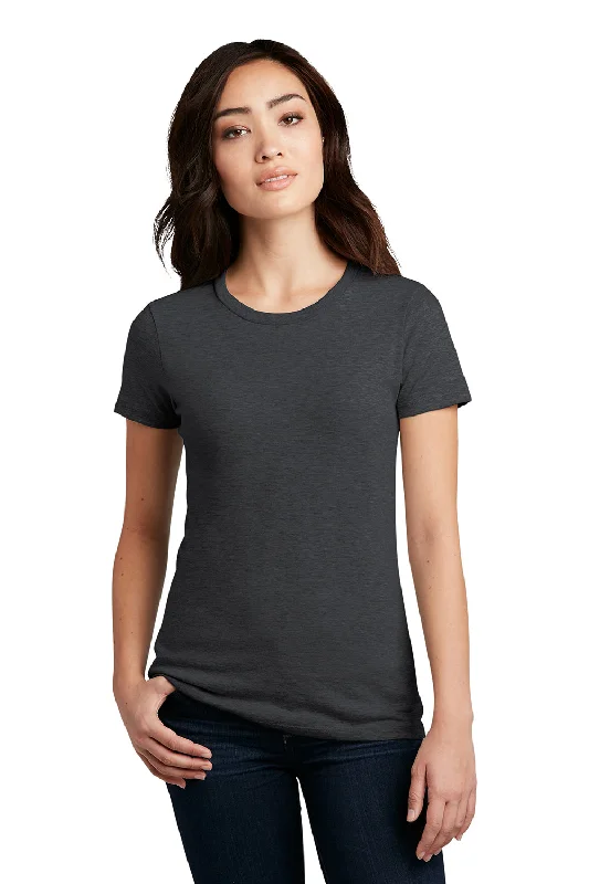 Easy Fashion Cozy Layered Wearables District Womens Perfect Blend Short Sleeve Crewneck T-Shirt - Heather Charcoal Grey