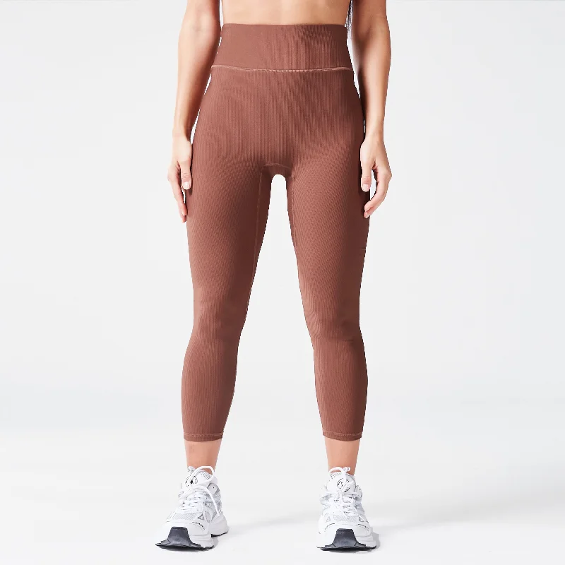 Cozy Dress Relaxed Chic Pieces Code Ribbed Leggings 24" - Cappuccino