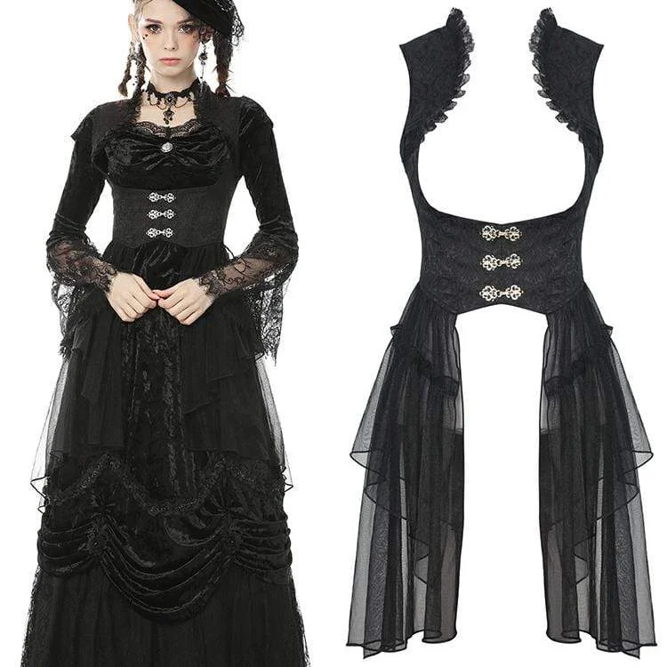 Easy Chic Simple Chic Pieces Women's Goth Buckles Jacquard Dovetail Vests