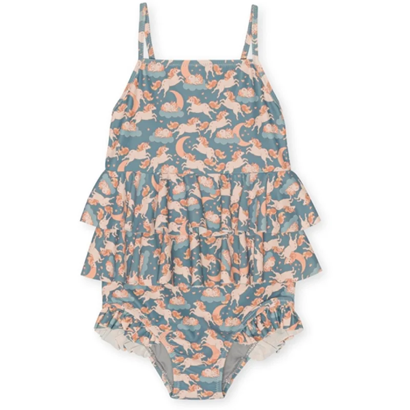 Chic Outfits Effortless Comfort Fit Konges Sløjd Unicorn Blue Manuca Frill Swimsuit