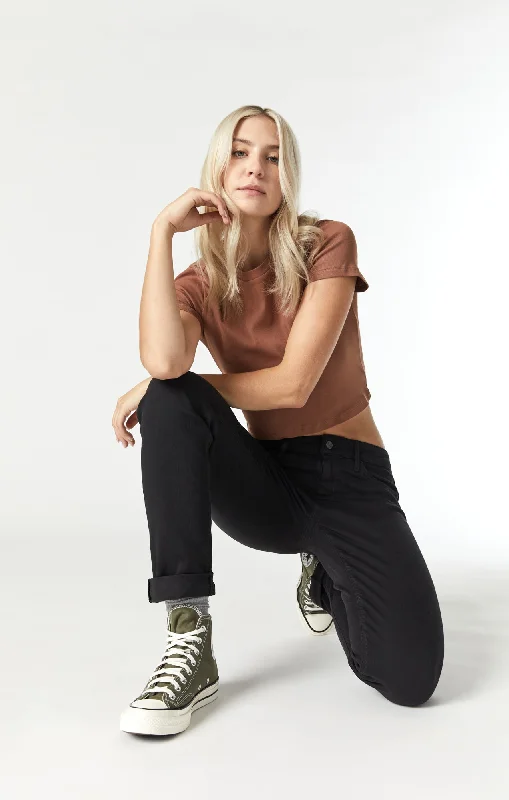Fresh Comfort Cozy Everyday Styles EMMA SLIM BOYFRIEND IN STAY BLACK SUPERSOFT