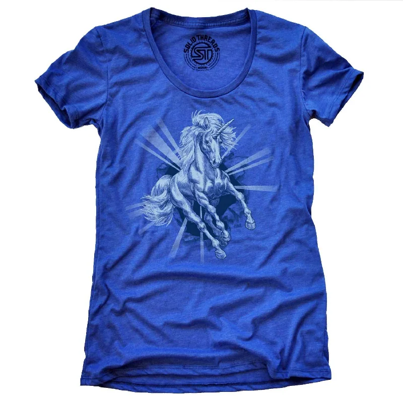 Layered Style Cozy Stylish Wear Women's Unicorn Chest T-shirt