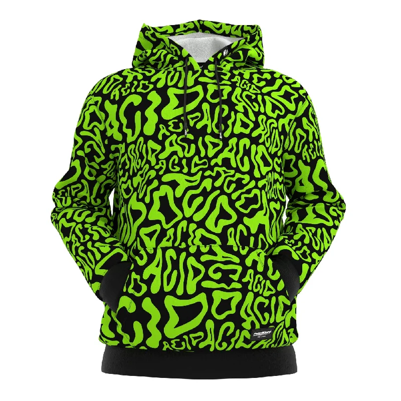Cozy Fit Wear Soft Day-to-day Looks Green Acid Hoodie
