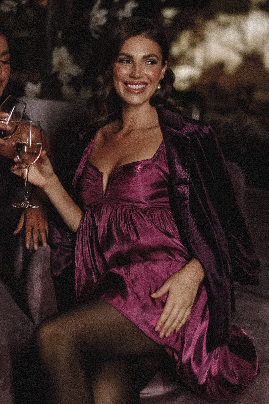 Everyday Outfits Fashionable Cozy Looks Vera Velvet Blazer - Plum