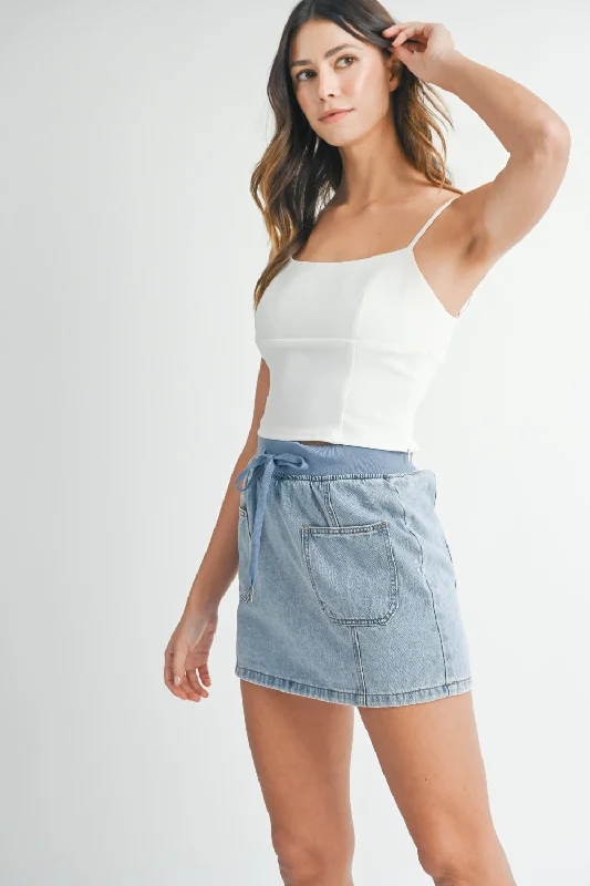Effortless Wear Relaxed Fashion Styles MABLE Strappy Back Cropped Cami