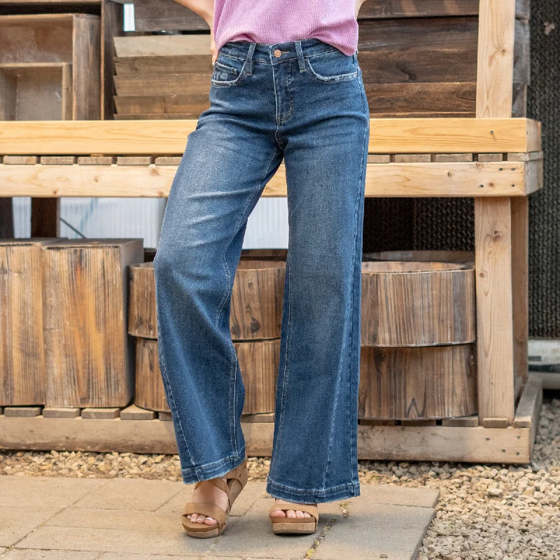 Relaxed Fit Stylish Relaxed Clothing Outdone Tummy Control High Rise Wide Leg Regular & Plus Sizes