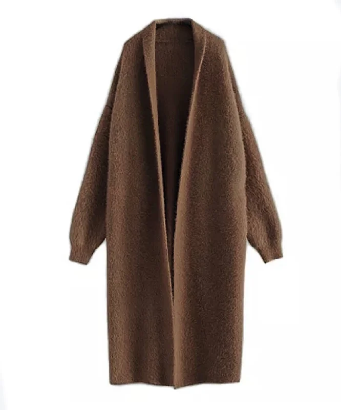 Luxe Comfort Relaxed Fashion Styles Mohair Faux Mink Cashmere Oversized Cardigan