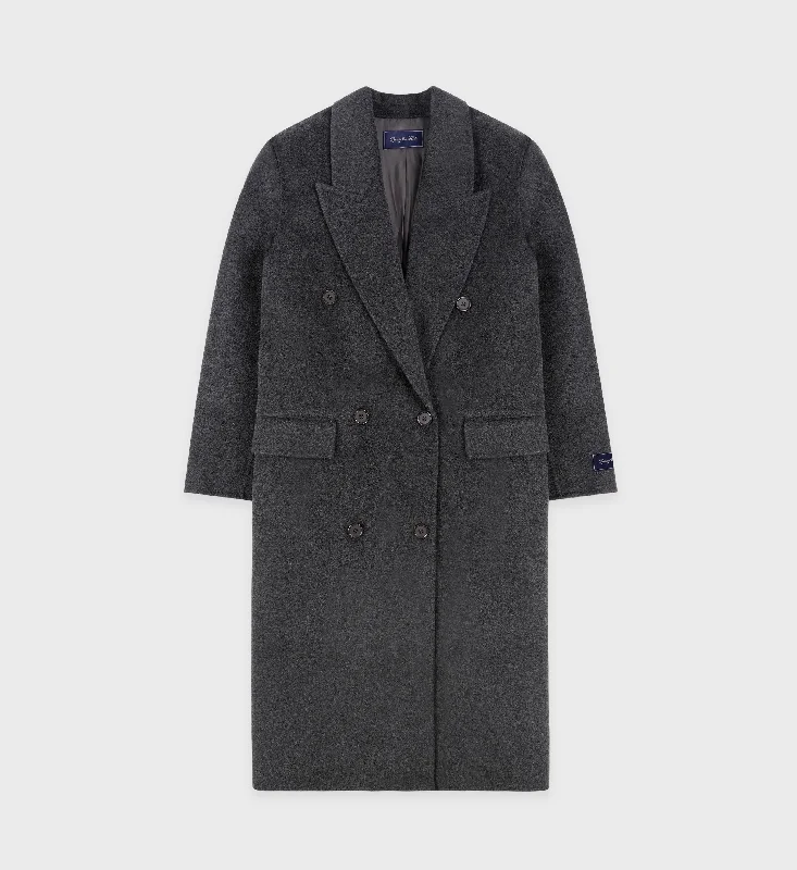 Soft Comfort Comfortable Trend Wear Double Faced DB Cashmere Coat - Anthracite