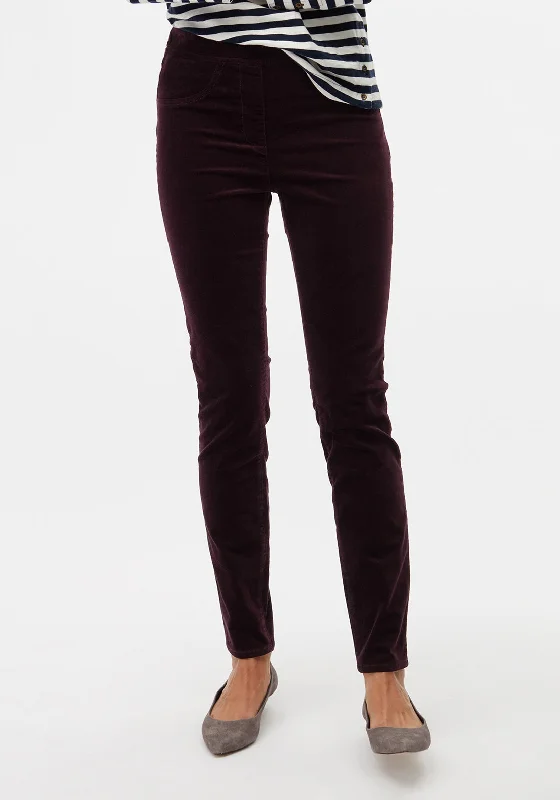 Casual Chic Wear Soft Wear Fit White Stuff Hazel Velvet Jeggings, Galaxy Purple