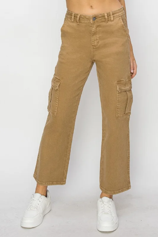 Smart Comfort Cozy Pieces Wear Risen Full Size High Rise Cargo Jeans