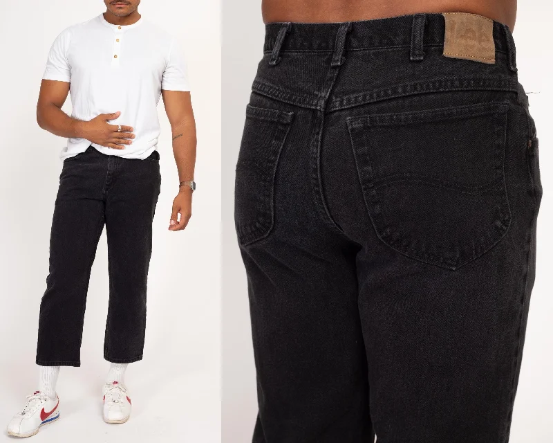Weekend Comfort Relaxed Comfort Pieces 32" Waist 90s Lee Black Cropped Jeans