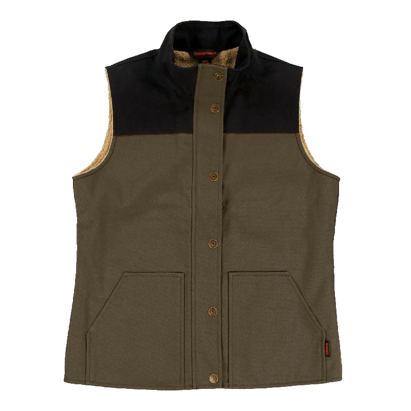 Chic Comfort Soft Wear Fit Tough Duck Women’s Duck Sherpa Lined Vest WV09
