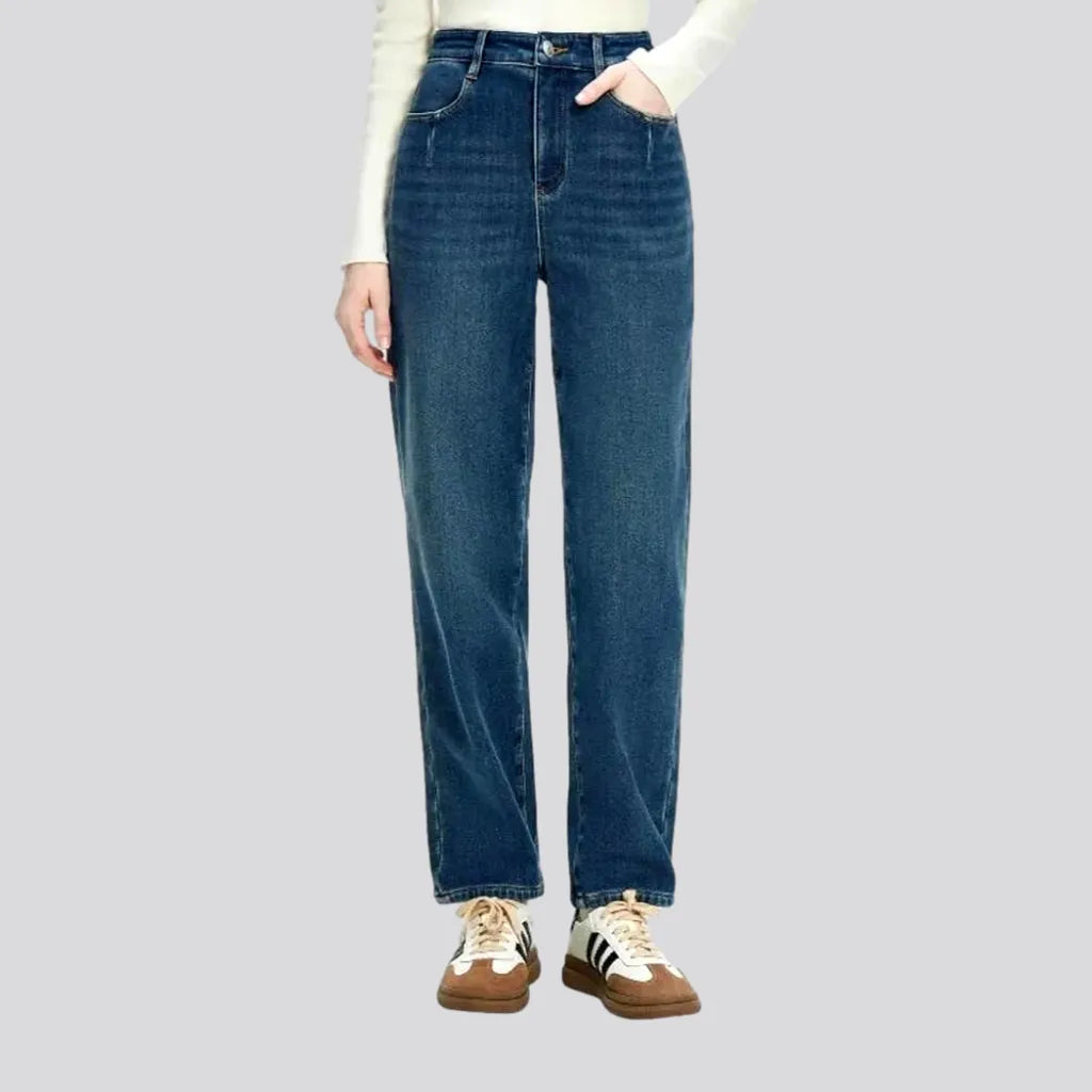 Relaxed Fashion Practical Style Choices Elastic fit stylish jeans for ladies